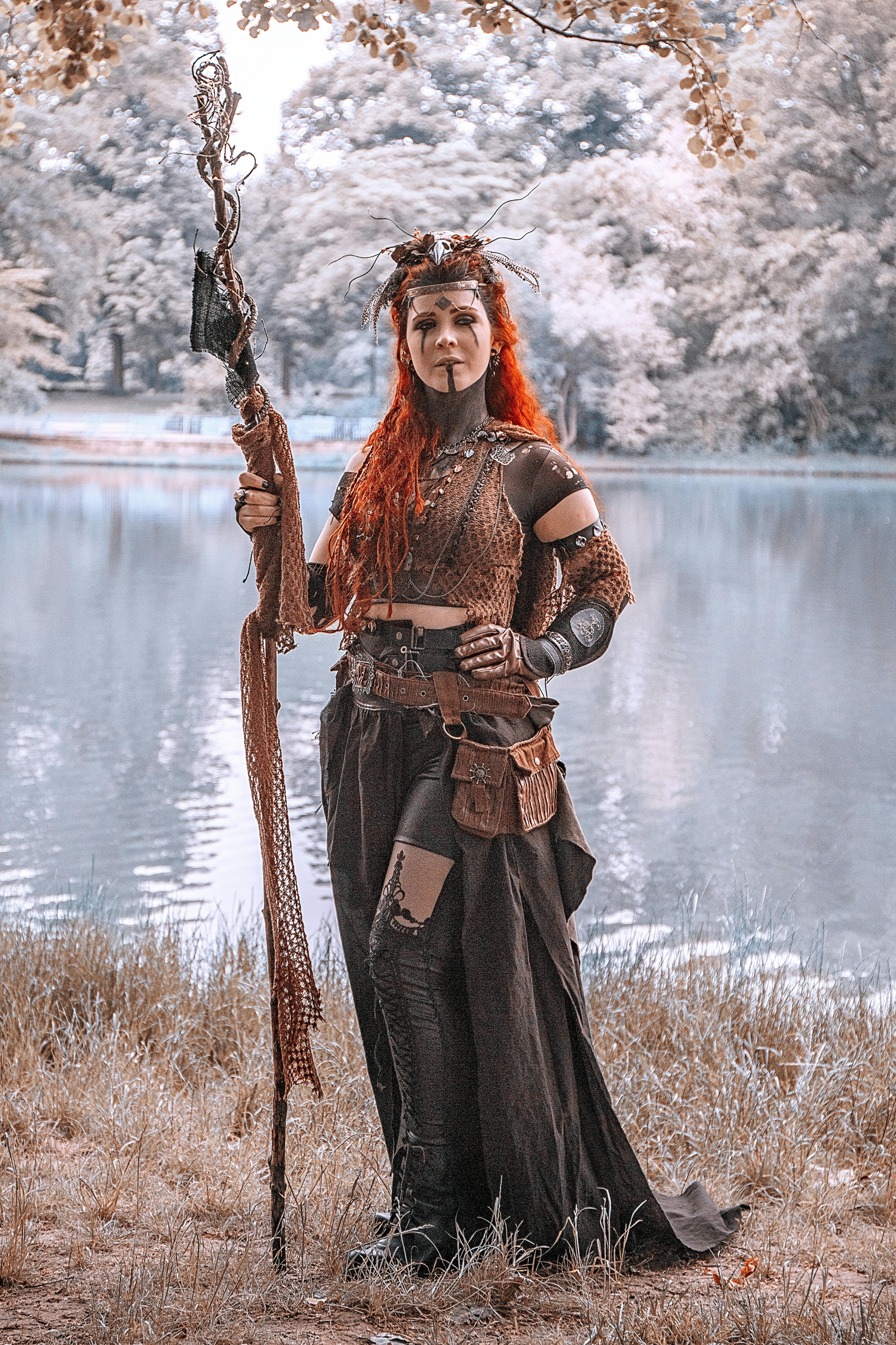 Woman in Medieval Costume Holding Brown Stick · Free Stock Photo